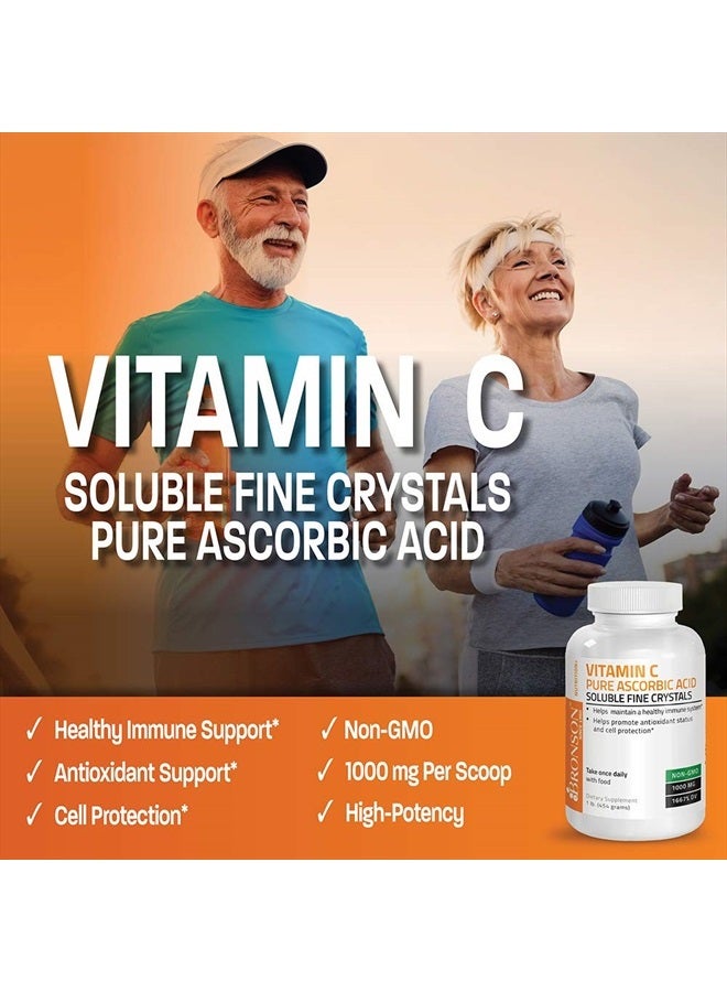 Bronson Vitamin C Powder Pure Ascorbic Acid Soluble Fine Non GMO Crystals – Promotes Healthy Immune System and Cell Protection – Powerful Antioxidant - 1 Pound (16 Ounces) - Image 3