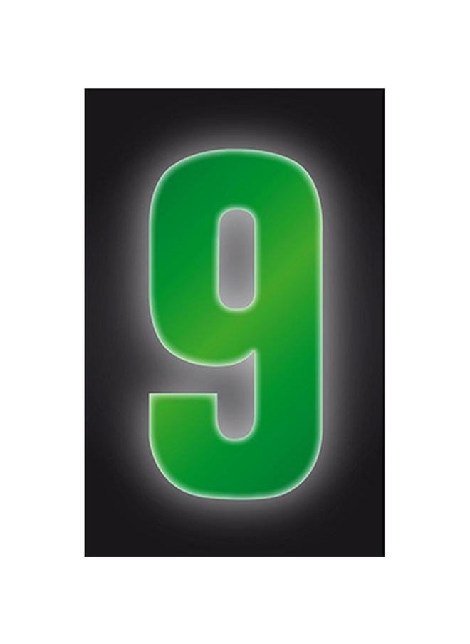 Classic Sign Reflective High Visibility 9 Number Green 3inch 80MM HVG/9 