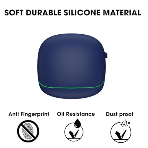 Sounce Earphone Case Cover for GOBOULT Z40 Gaming TWS Soft Silicone Skin Case Cover Shock Absorbing Protective Case with Keychain [Front LED Visible] - Blue - Image 5