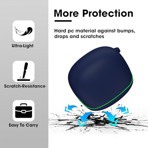 Sounce Earphone Case Cover for GOBOULT Z40 Gaming TWS Soft Silicone Skin Case Cover Shock Absorbing Protective Case with Keychain [Front LED Visible] - Blue - Image 3