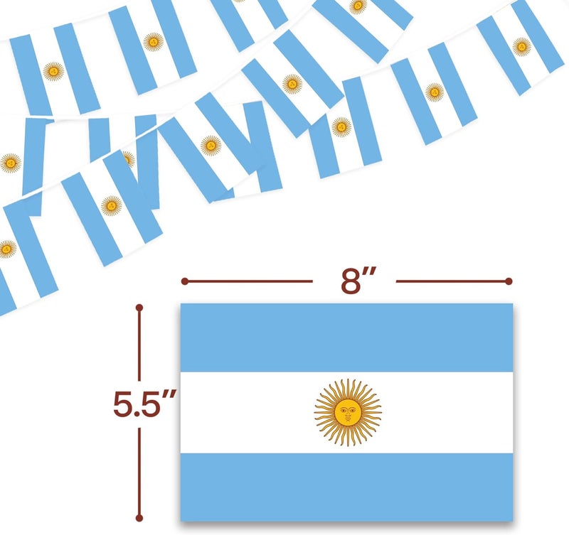 Anley Argentina String Flag Pennant Flags, Patriotic Events 9th of July Argentina Independence Day Decoration Sports Bars - 33 Feet 38 Flags - Image 3