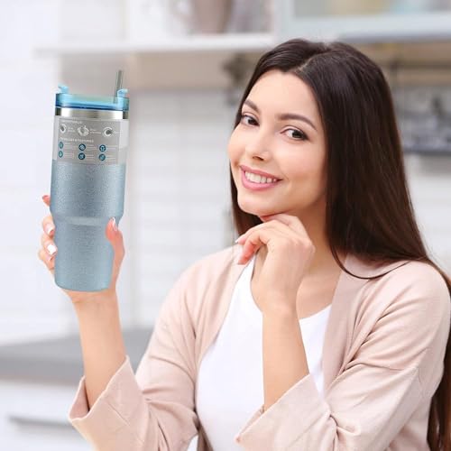 Home-Cloud HomeCloud Travel Mug - 30 oz / 890 ml Double Wall Insulated Tumbler with Straw | Premium Steel Coffee Mug for Hot & Cold Drinks | Leak-Proof Design (Shimmer_Blue) - Image 5