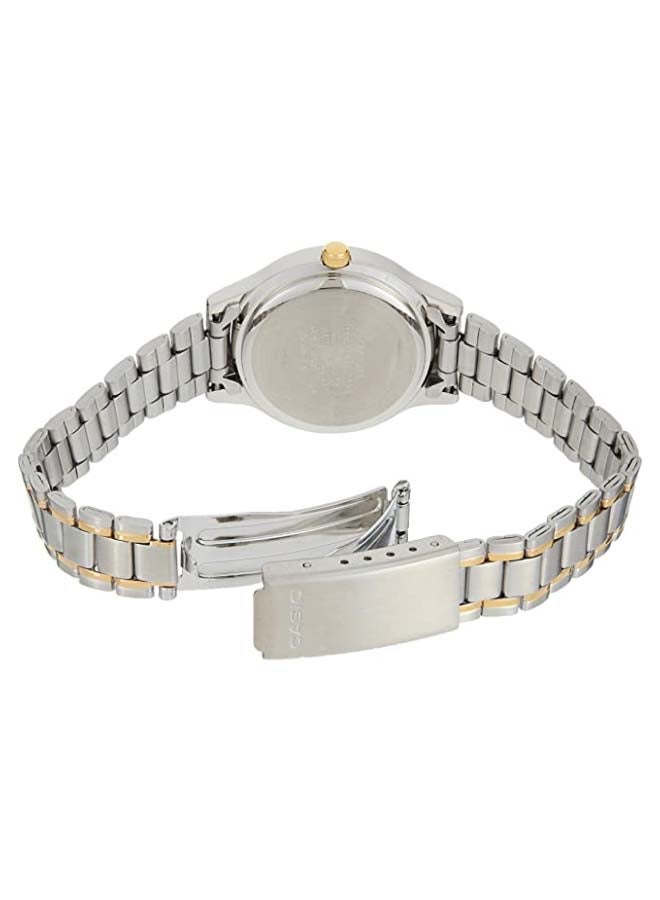 CASIO Women Stainless Steel Quartz Analog Watch LTP-1128G-9ARDF - 27 mm - Silver/Gold - Image 4