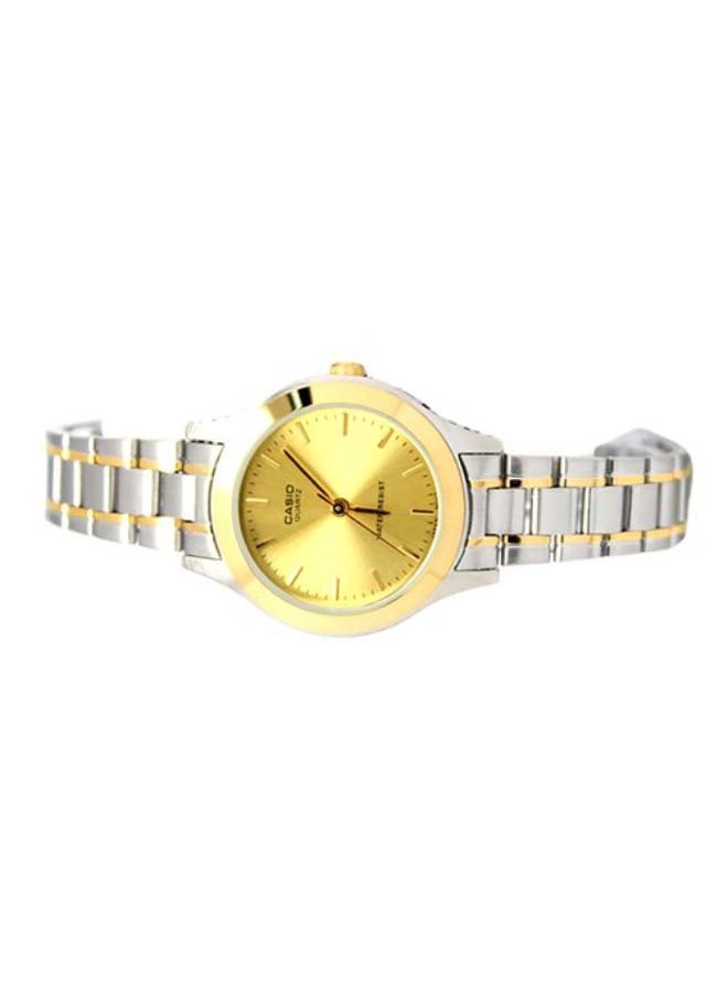 CASIO Women Stainless Steel Quartz Analog Watch LTP-1128G-9ARDF - 27 mm - Silver/Gold - Image 2