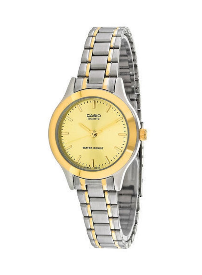 CASIO Women Stainless Steel Quartz Analog Watch LTP-1128G-9ARDF - 27 mm - Silver/Gold - Image 1
