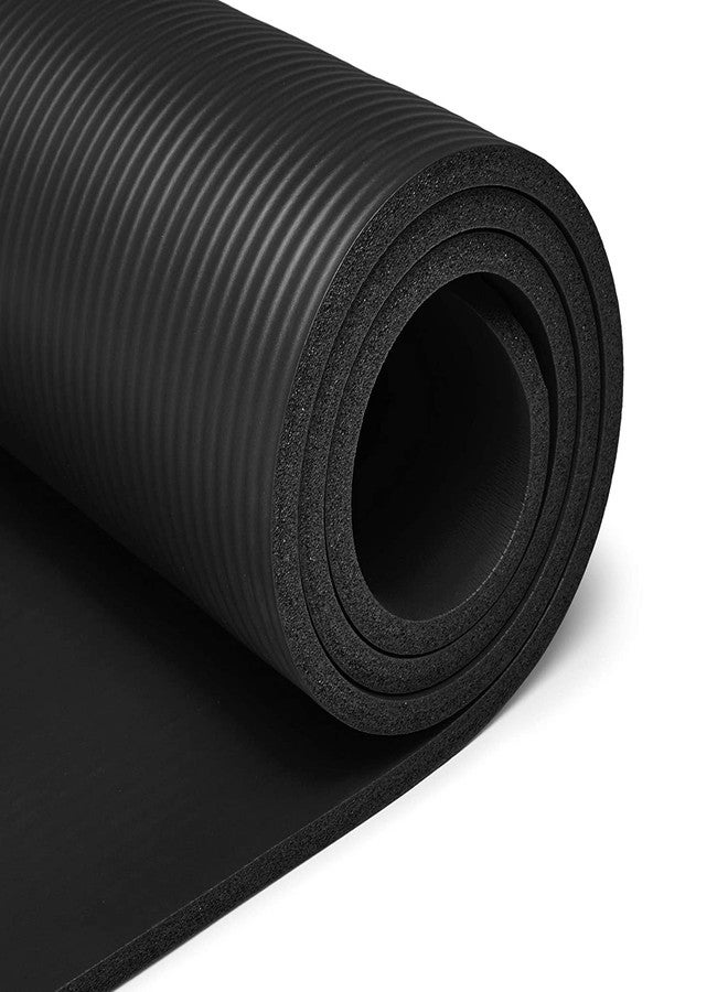 ماسل إكس بي حصيرة يوغا MuscleXP (13 مم) مصنوعة من مادة NBR سميكة للغاية للرجال والنساء، حصيرة تمارين رياضية مع حزام حمل للتمارين الرياضية واليوغا واللياقة البدنية والبيلاتس (أسود) - Image 2