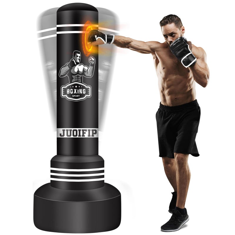 JUOIFIP Standing Punching Bag for Adults 70 Heavy Bag Boxing Bag Inflatable Kickboxing Bag for Men Women Teens Kicking Bag Boxing Equipment for Training MMA Muaythai Fitness Karate - Image 2