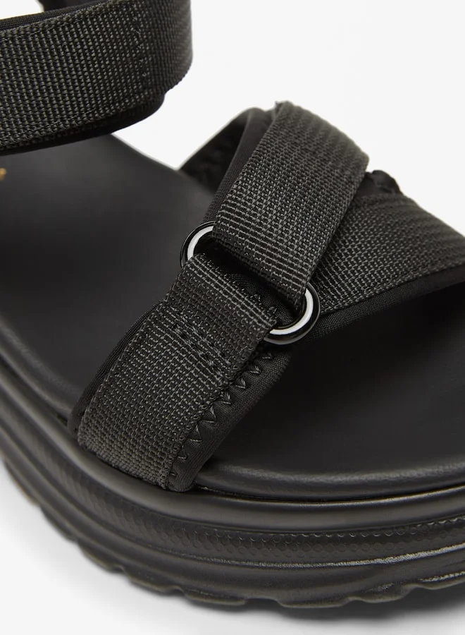 Le Confort Girls Chunky Strappy Sandals with Hook and Loop Closure