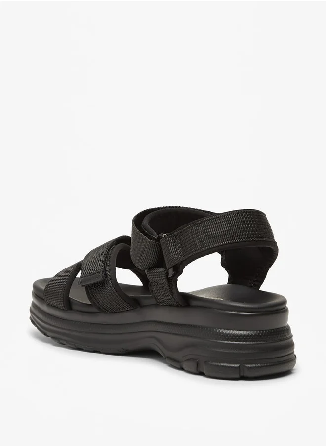 لو كونفورت Girls Chunky Strappy Sandals with Hook and Loop Closure