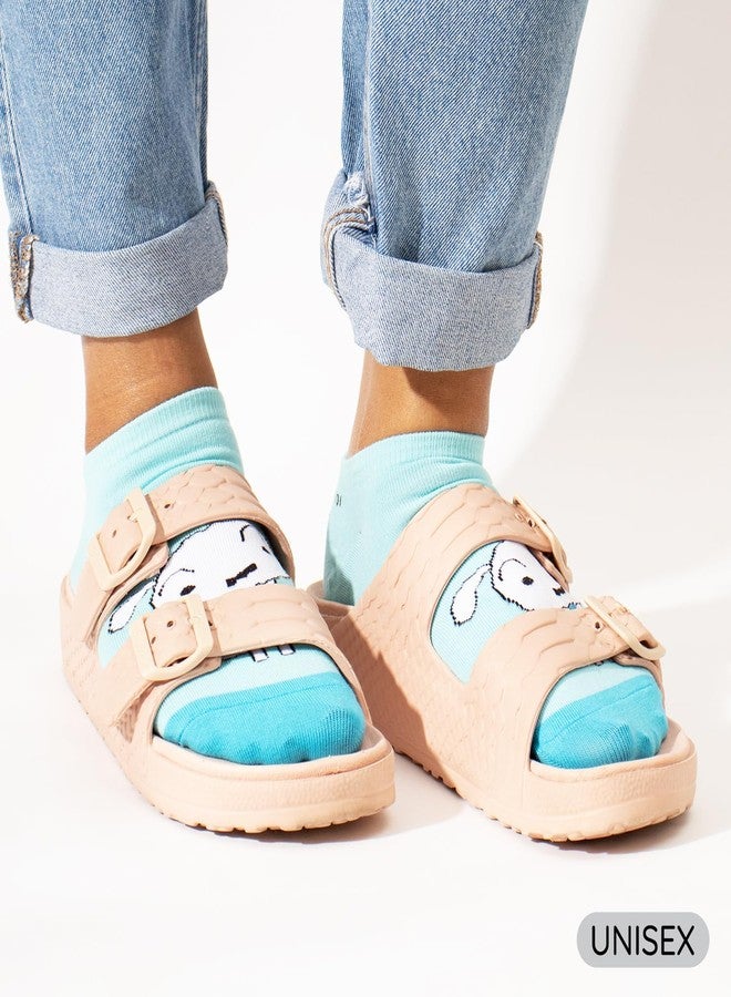 THELA GAADI Shinchan Socks - Pure Cotton Printed Funky Socks for Men & Women | Low Cut Ankle Length Socks | Odour Free & Beathable, Free Size | Pack of 4, Shinchan Mood, Free Size - Image 2