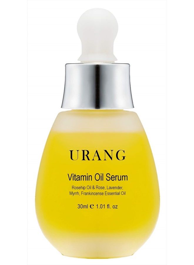 URANG Vitamin Oil Serum | Cosmos Organic Certified | Vegan Natural Deep Moisturizer Replenish Nutrients, Vibrancy & Elasticity For Skin | For All Skin Types | Natural Skin Care | 1.01 Fl oz - Image 1