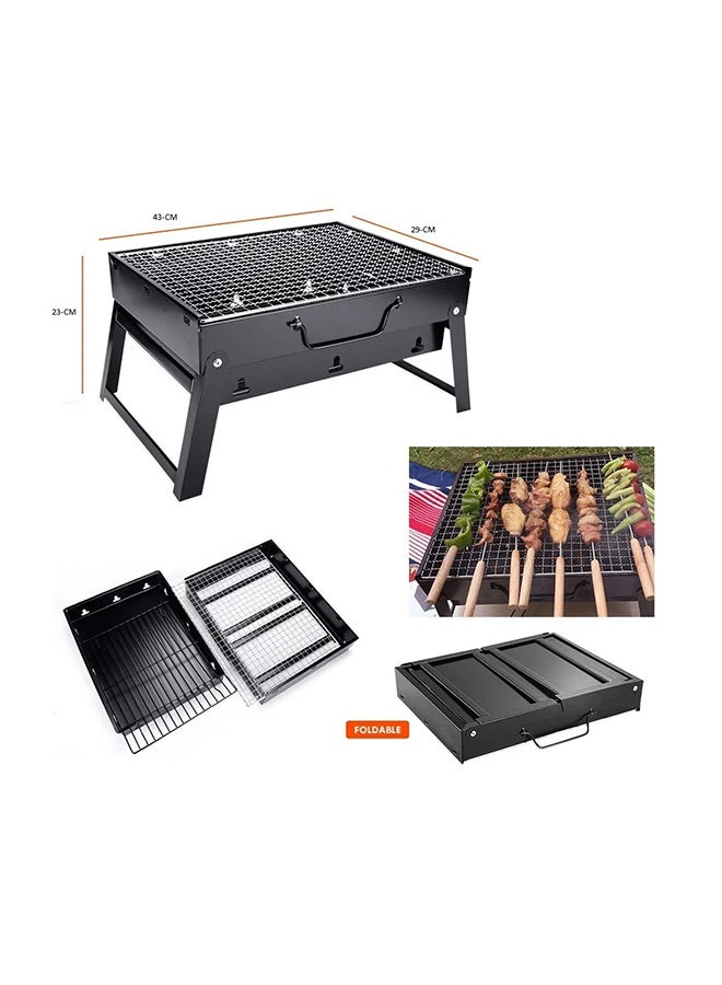 Portable Black Charcoal Grill - 36X10.5X28cm - Image 4