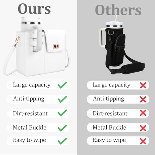 BBIQI Stanley Purse Cup Holder Bag with Strap- Outdoor Portable Crossbody Water Bottle Storage Bag for Stanley Cup Tumbler 40 oz - Image 4