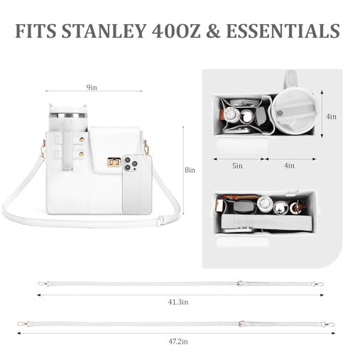 BBIQI Stanley Purse Cup Holder Bag with Strap- Outdoor Portable Crossbody Water Bottle Storage Bag for Stanley Cup Tumbler 40 oz - Image 5