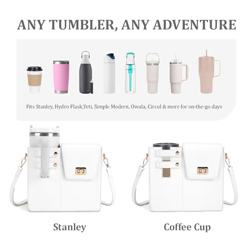 BBIQI Stanley Purse Cup Holder Bag with Strap- Outdoor Portable Crossbody Water Bottle Storage Bag for Stanley Cup Tumbler 40 oz - Image 3