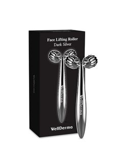 Wellderma Face Lifting Dark Silver Roller Ergonomic Lifting Roller For Small And Elastic Vlines Massage Stick Roller  - Image 1