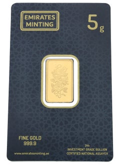 EMIRATES MINTING Emirates Minting 5 Grams Double Rose Design Gold Bar 999.9 Purity  - Image 1