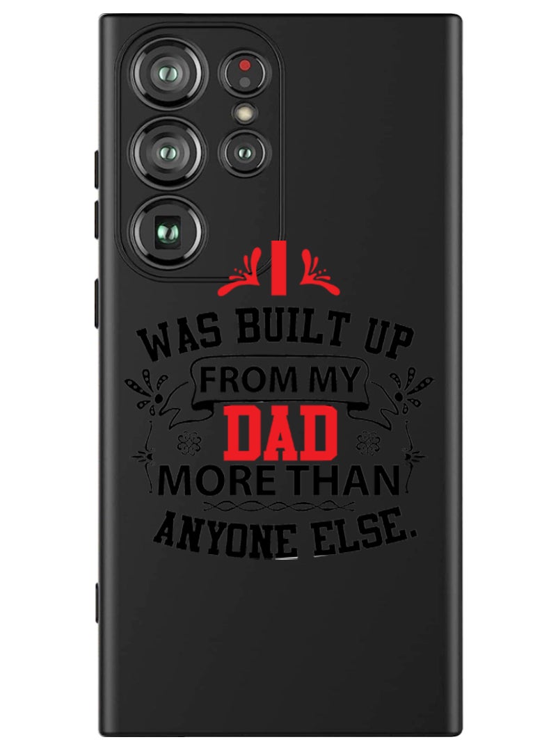 Theodor Protective Slim Fit Case Liquid Silicone Cover with Full Body Protection Anti-Scratch Shockproof Case For Samsung Galaxy S24 Ultra (Black) - Dad more than anyone else black - Image 1