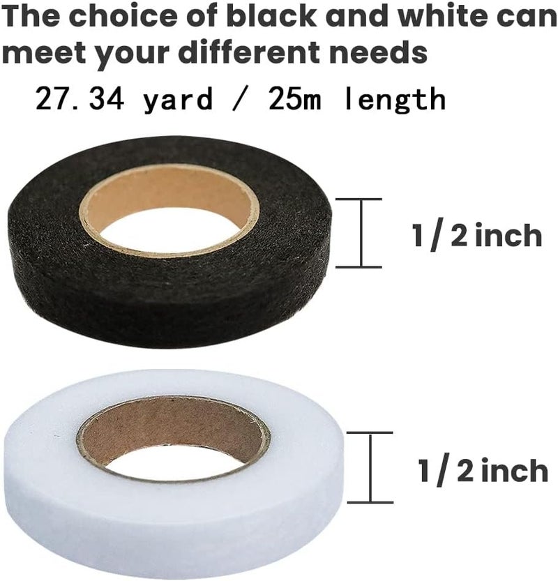 GNAFOTU 6 Rolls Iron On Hemming Tape - Adhesive Hem Tape for Pants Dresses Clothes Curtains, Fabric Tape No Sew Hemming Tape, White, Black - Image 2