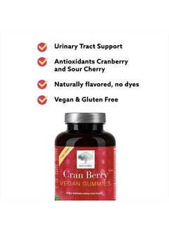 New Nordic Cranberry Vegan Gummies | Urinary Tract & Bladder Support | Balance & Cleanse with Cran Berry & Sour Cherry Antioxidants | Gluten Free | for Women and Men | 60 Count (Pack of 1)  - Image 2