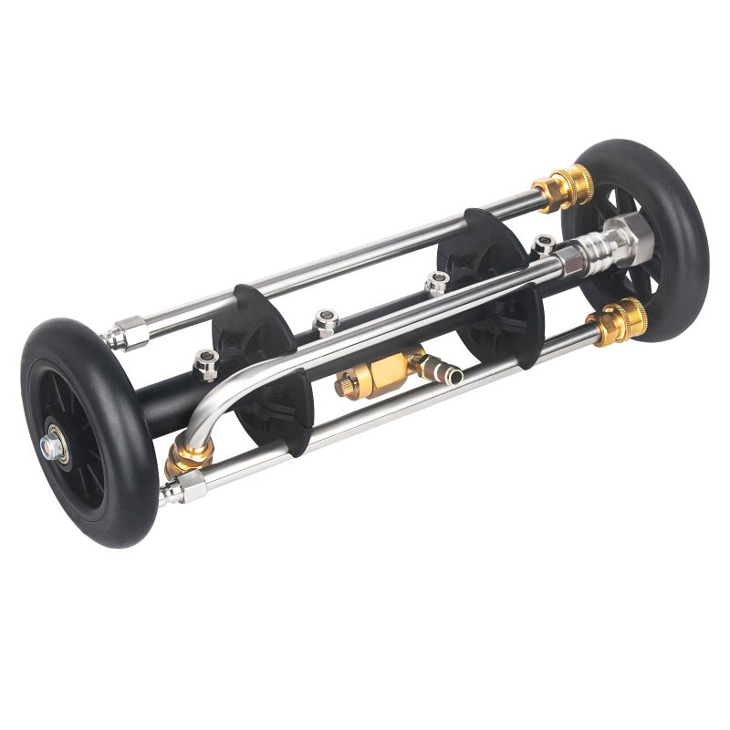 DUSICHIN Undercarriage Cleaner Water Broom Pressure Washer Attachment, 16 Inches Undercarriage Washer, Pressure Washer Underbody Cleaner 4 Extension Wands 4 nozzles for Garden Hose Too DUS3202 - Image 1