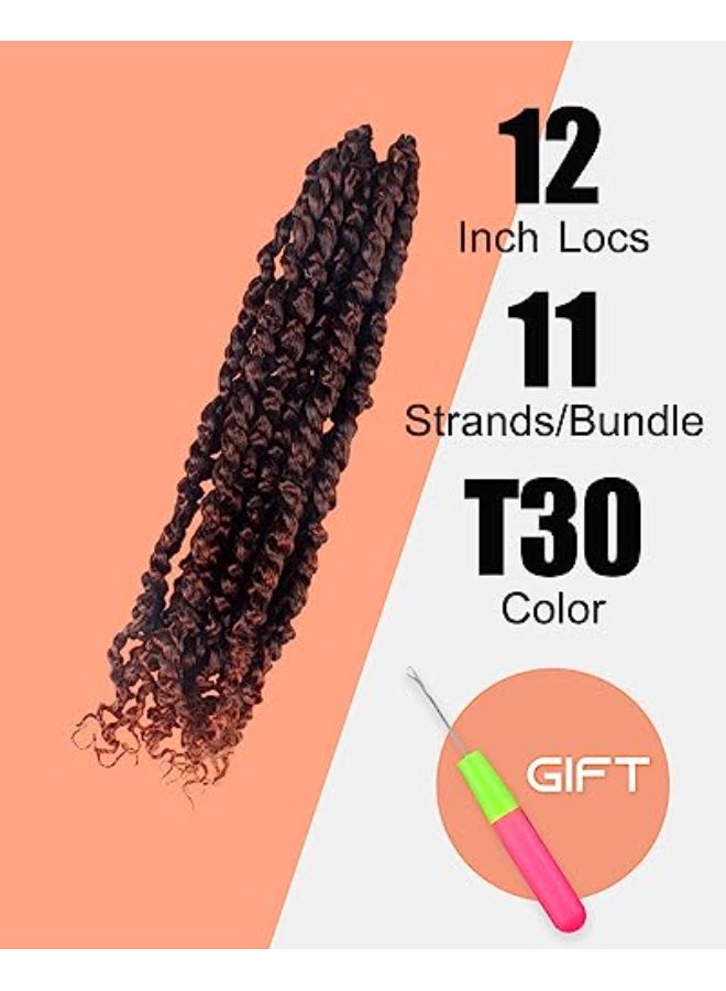 KAVSORAPI Passion Twist Hair12 Inch Passion Twist Braiding HairShort Pre Looped Crochet Twist Jumbo Pretwisted Two Strand Braids 8 Packs T30Ombre Medium Dark Brown - Image 3
