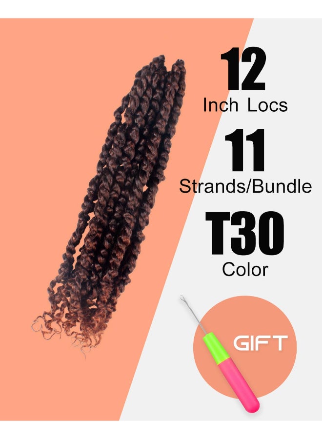 KAVSORAPI Passion Twist Hair12 Inch Passion Twist Braiding HairShort Pre Looped Crochet Twist Jumbo Pretwisted Two Strand Braids 8 Packs T30Ombre Medium Dark Brown - Image 4