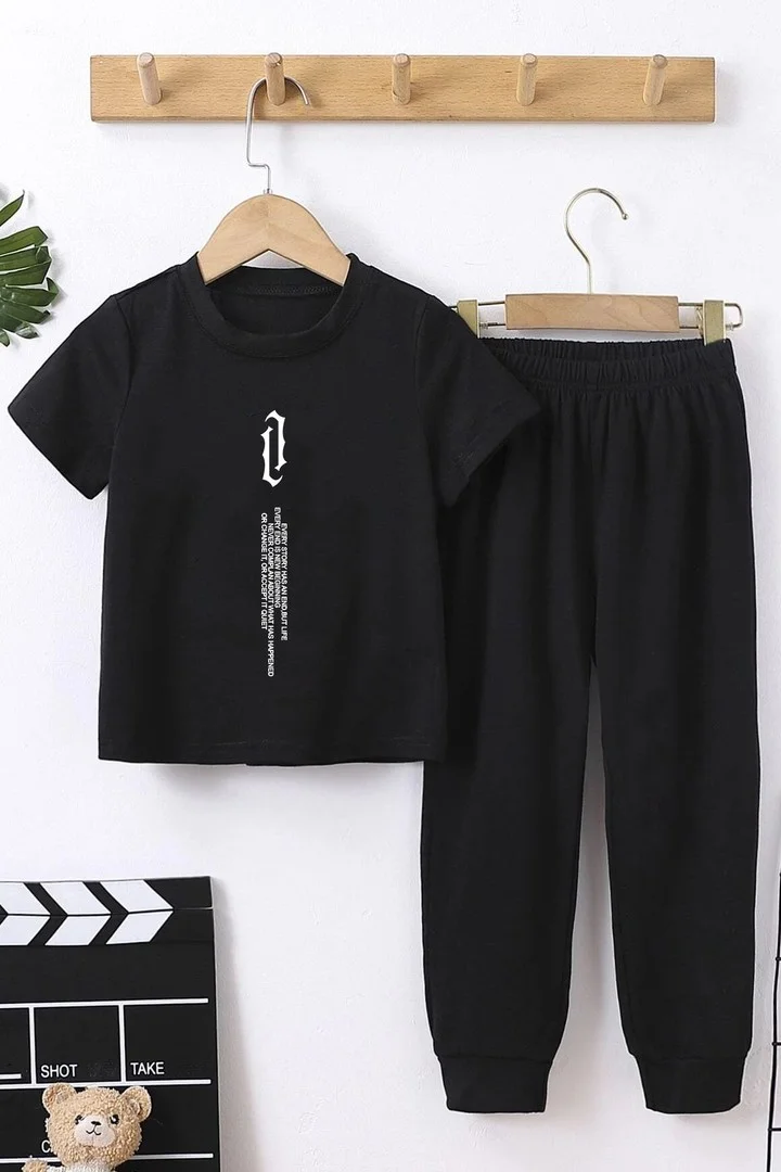 ONLYTRENDWEAR Kids Aleman Rapero Bottom - Top Tracksuit Set 3-4 Years Old Black