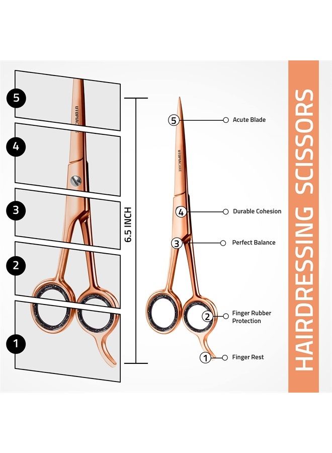 Utopia Care Hair Cutting and Hairdressing Scissors 6.5 Inch, Premium Stainless Steel shears with smooth Razor & Sharp Edge Blades, for Salons, Professional Barbers, Men & Women, Kids, Adults, & Pets. - Image 2