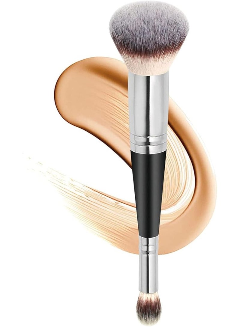 Makeup Brushes, Dual-ended Foundation Brush Concealer Brush Perfect Any Look Premium Luxe Hair Rounded Taperd Flawless Brush Ideal for Liquid Cream Powder Blending Buffing Concealer - Image 1