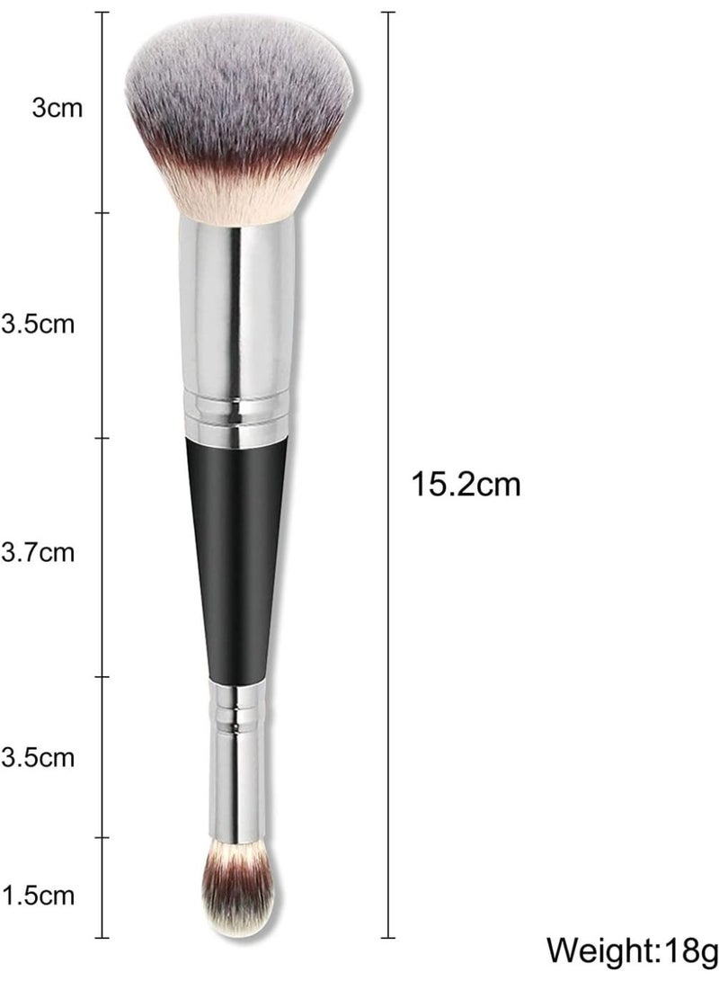 Makeup Brushes, Dual-ended Foundation Brush Concealer Brush Perfect Any Look Premium Luxe Hair Rounded Taperd Flawless Brush Ideal for Liquid Cream Powder Blending Buffing Concealer - Image 4