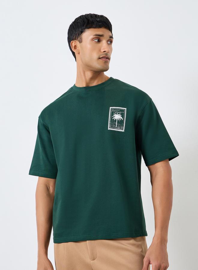 ستايلي تيشيرت واسع مطبع بطبعة جرافيك - Image 1