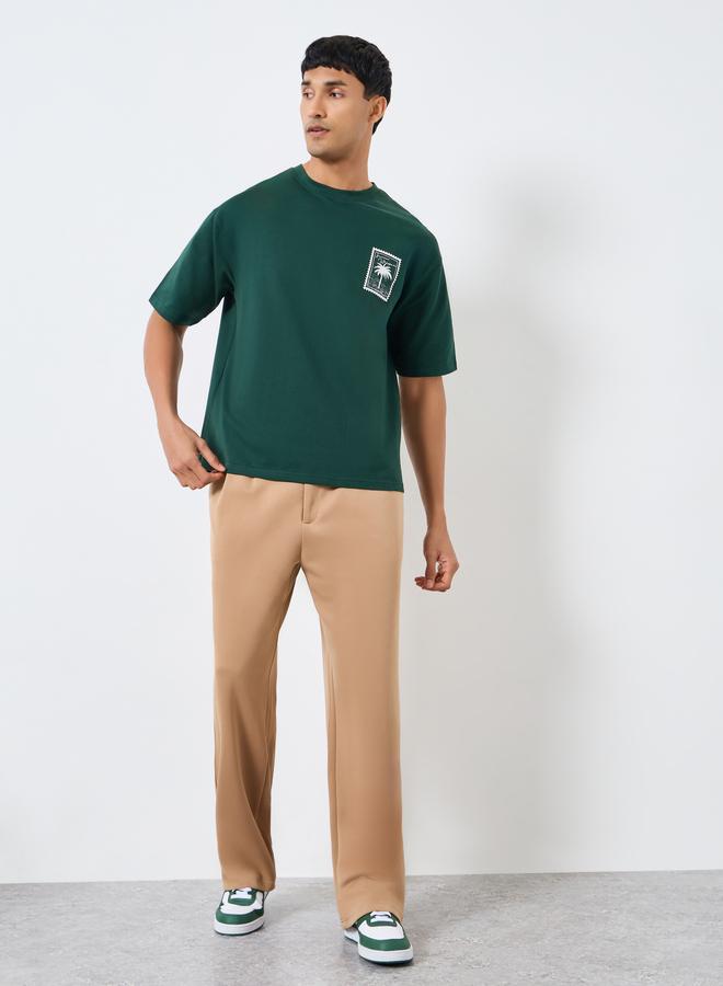 ستايلي تيشيرت واسع مطبع بطبعة جرافيك - Image 2