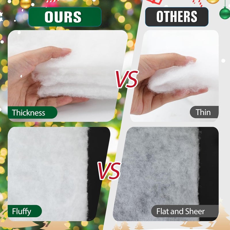 Jevrench Fluffy Christmas Blanket, Realistic Artificial Snow for Decor. Perfect for Christmas Village Displays and Winter Scenes. Enjoy Winter Magic with This Thick Snow Blanket (1pcs) - Image 3