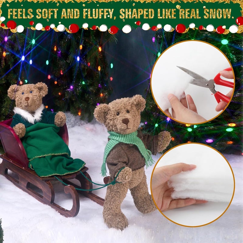 Jevrench Fluffy Christmas Blanket, Realistic Artificial Snow for Decor. Perfect for Christmas Village Displays and Winter Scenes. Enjoy Winter Magic with This Thick Snow Blanket (1pcs) - Image 4
