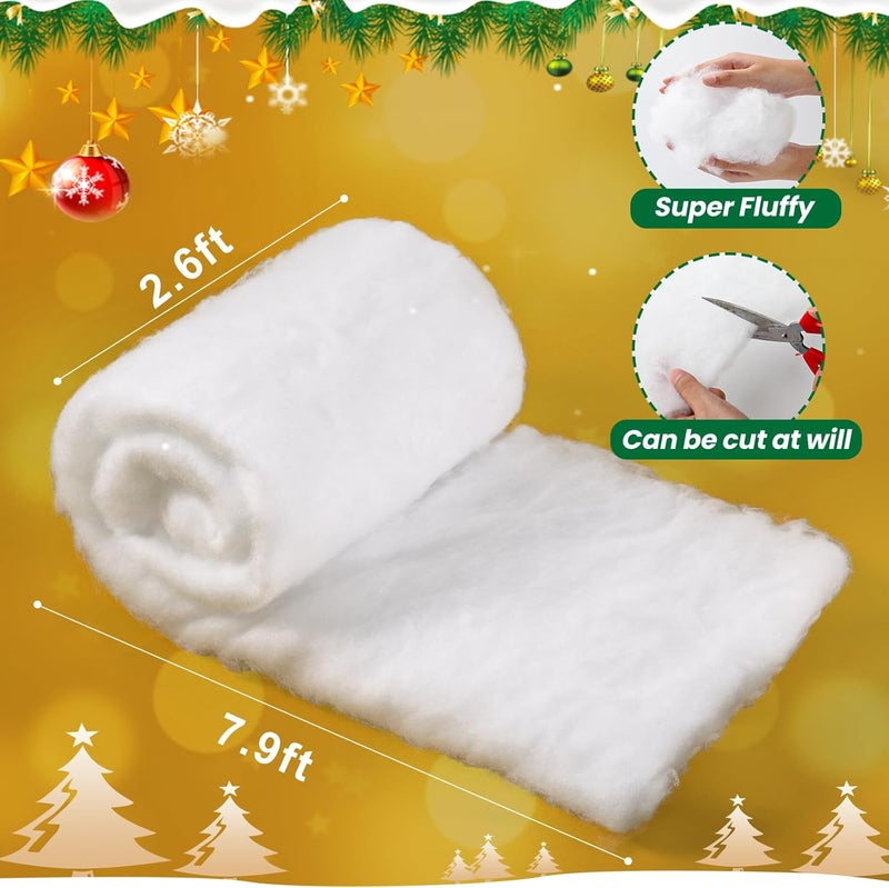 Jevrench Fluffy Christmas Blanket, Realistic Artificial Snow for Decor. Perfect for Christmas Village Displays and Winter Scenes. Enjoy Winter Magic with This Thick Snow Blanket (1pcs) - Image 2