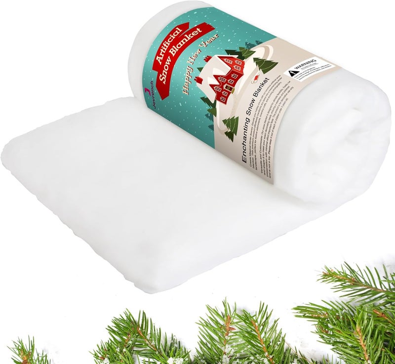 Jevrench Fluffy Christmas Blanket, Realistic Artificial Snow for Decor. Perfect for Christmas Village Displays and Winter Scenes. Enjoy Winter Magic with This Thick Snow Blanket (1pcs) - Image 1