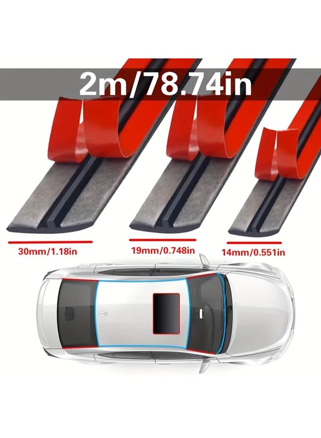 30mm 78 74 Inch Soundproof Car Windshield Seal Strip Waterproof Dust Proof Weatherstrip - Image 1