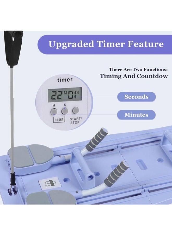 دنزوز لوح بيلاتيس 5 في 1 مجموعة إصلاح بيلاتيس جهاز إصلاح بيلاتيس مع مؤقت متعدد الأغراض قابل للطي لوح إصلاح بيلاتيس للمنزل لوح انزلاق بيلاتيس للمنزل للنساء والرجال - Image 3