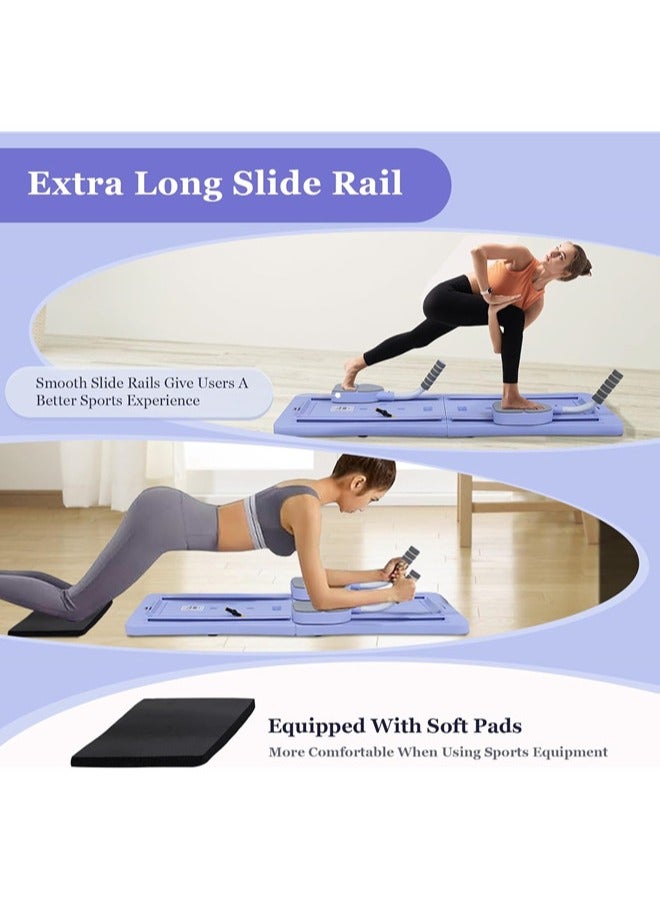 دنزوز لوح بيلاتيس 5 في 1 مجموعة إصلاح بيلاتيس جهاز إصلاح بيلاتيس مع مؤقت متعدد الأغراض قابل للطي لوح إصلاح بيلاتيس للمنزل لوح انزلاق بيلاتيس للمنزل للنساء والرجال - Image 2