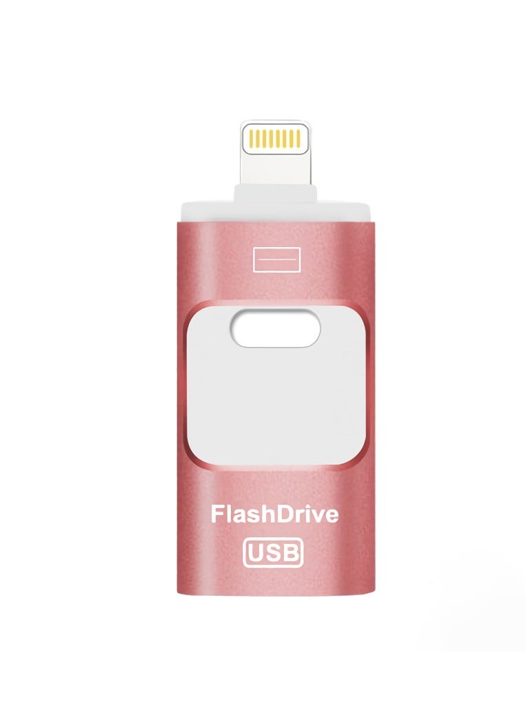 16GB USB Flash Drive, Shock Proof Durable External USB Flash Drive, Safe And Stable USB Memory Stick, Convenient And Fast I-flash Drive for iphone, (16GB Rose Gold) - Image 1