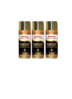 Asmaco Asmaco Spry Paint Bright Gold 400 ml Eco Fill, Pack of Three, Multi Purpose Interior Exterior Quick Drying Acrylic Paint  - Image 3