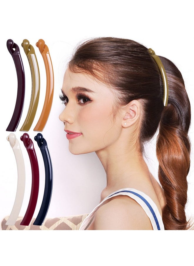 RC ROCHE ORNAMENT - 6 Pcs Womens Thin Banana Ponytail Maker Holder Cute Secure Grip Hair No Slip Girls Ladies Beauty Fashion Accessory Clamp Clasp Clip Medium Classic Multicolor - Image 1