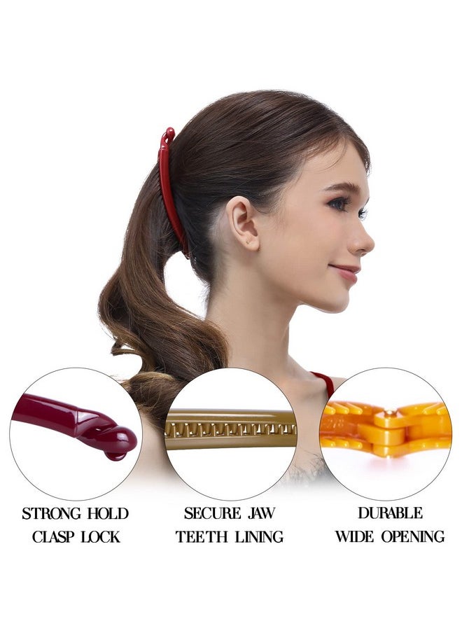 RC ROCHE ORNAMENT - 6 Pcs Womens Thin Banana Ponytail Maker Holder Cute Secure Grip Hair No Slip Girls Ladies Beauty Fashion Accessory Clamp Clasp Clip Medium Classic Multicolor - Image 1
