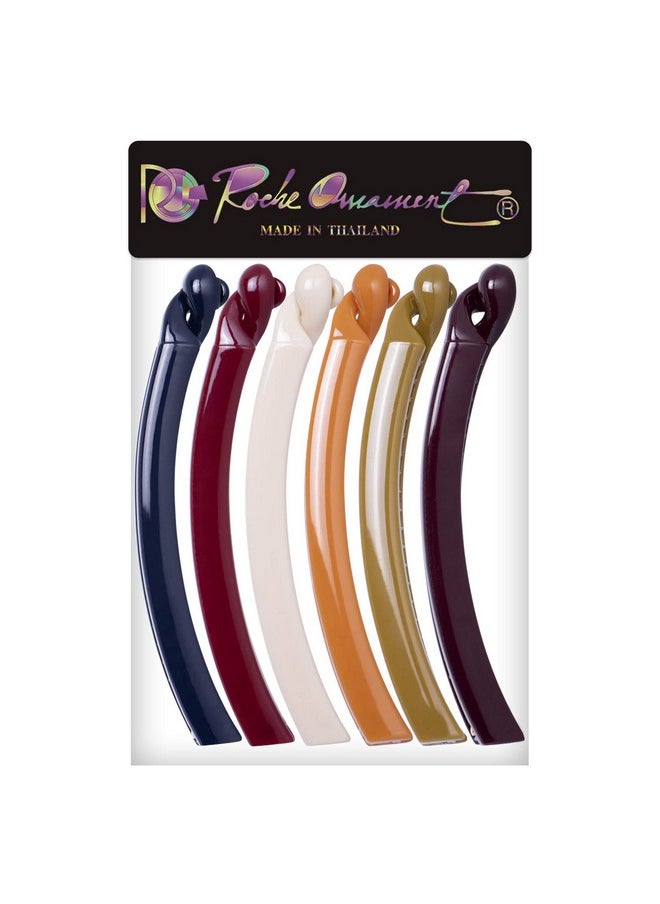 RC ROCHE ORNAMENT - 6 Pcs Womens Thin Banana Ponytail Maker Holder Cute Secure Grip Hair No Slip Girls Ladies Beauty Fashion Accessory Clamp Clasp Clip Medium Classic Multicolor - Image 1