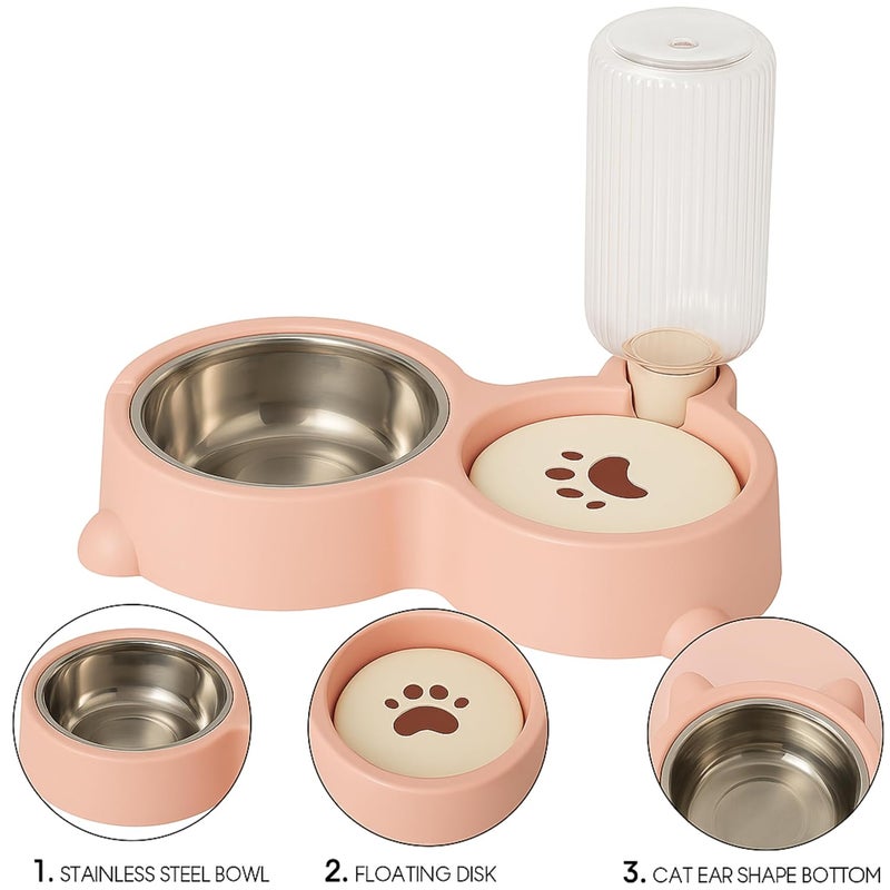 DARKFISH 2 In1 Pet Feeder Food and Water Dispenser|Stainless Steel Bowl|Automatic Water Dispensing Mechanism|Suitable for Cats and Dogs,?32 cm,H_22 cm,W_16.5 cm(Multicolor) - Image 4