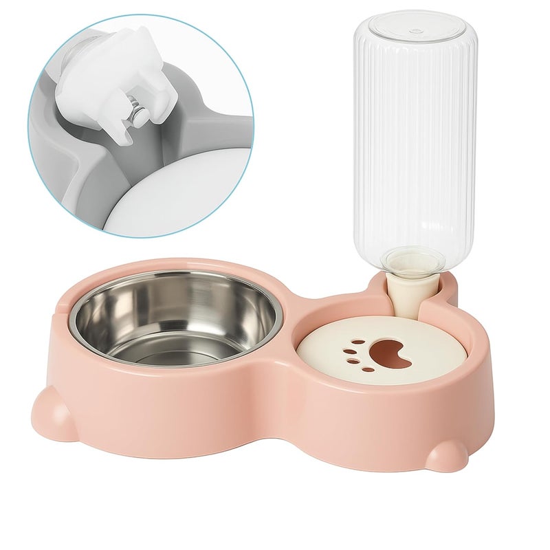 DARKFISH 2 In1 Pet Feeder Food and Water Dispenser|Stainless Steel Bowl|Automatic Water Dispensing Mechanism|Suitable for Cats and Dogs,?32 cm,H_22 cm,W_16.5 cm(Multicolor) - Image 3