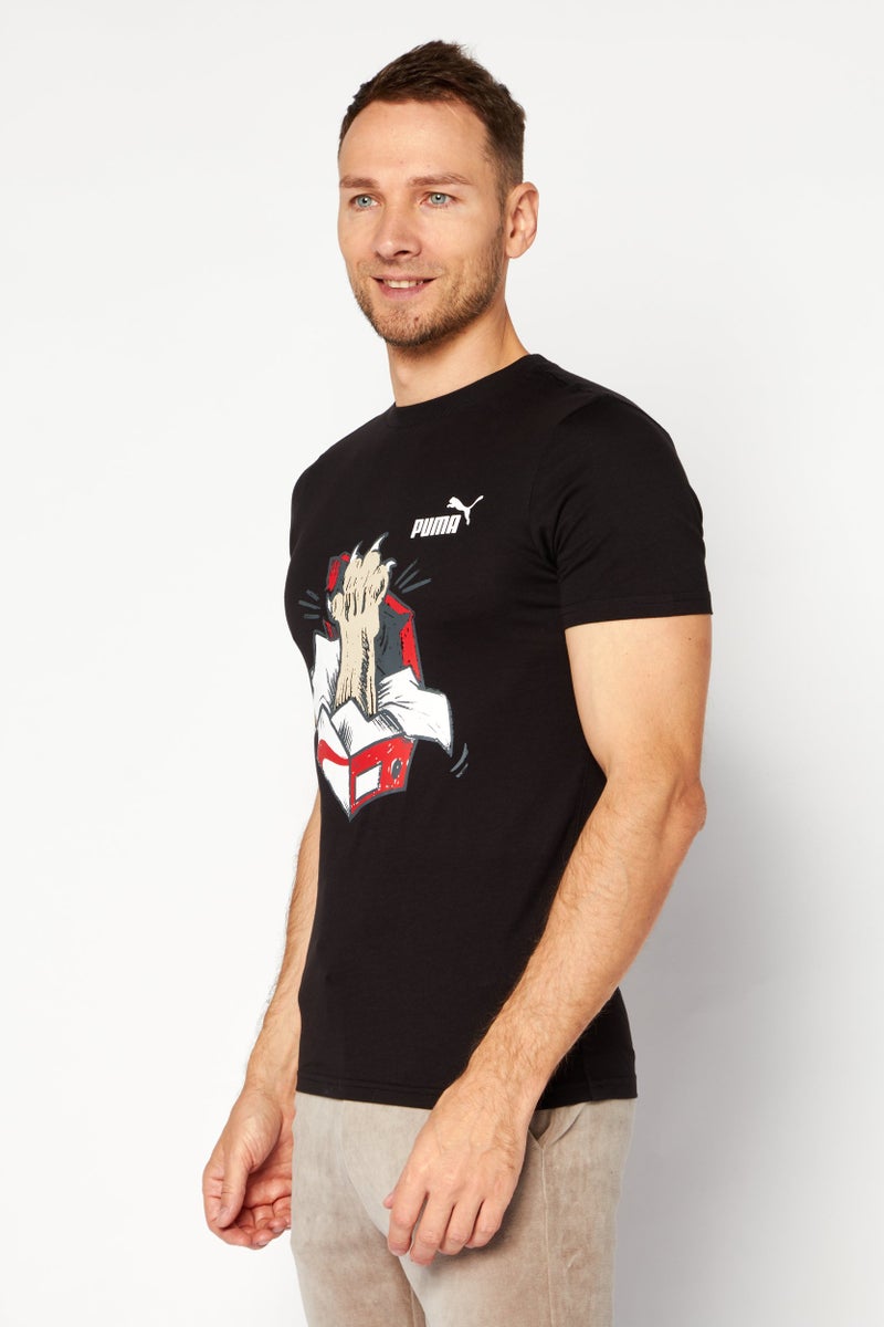 PUMA تي شيرت تدريب لياقة بدنية للرجال، كومبو أسود - Image 3