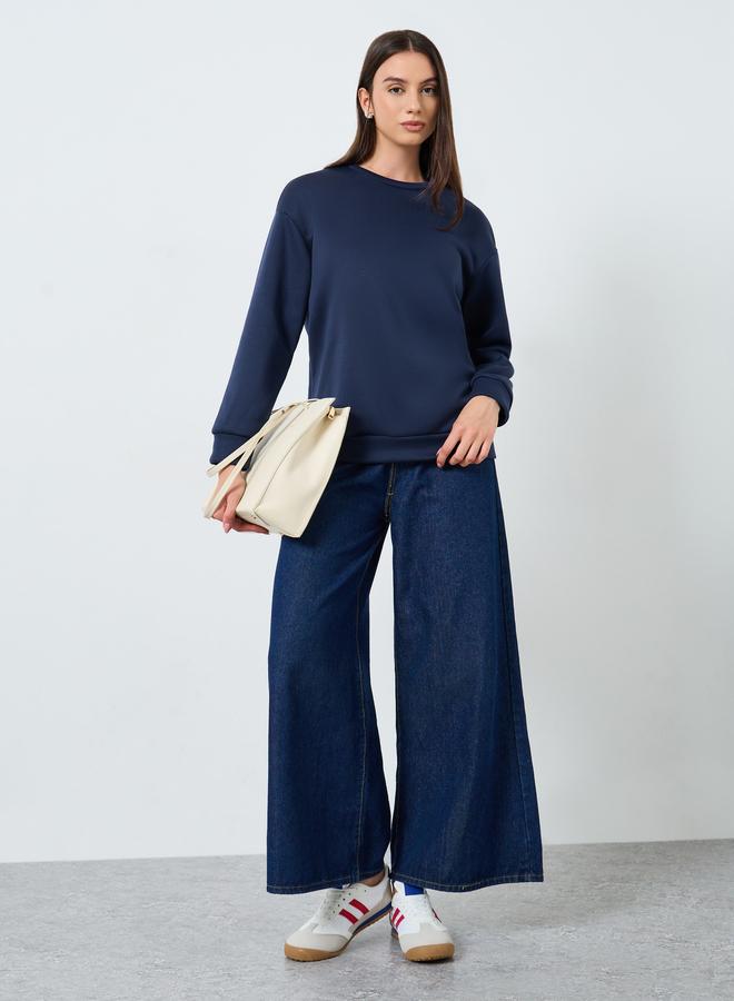 ستايلي سويت شيرت مزين بربطة شريطية - Image 1