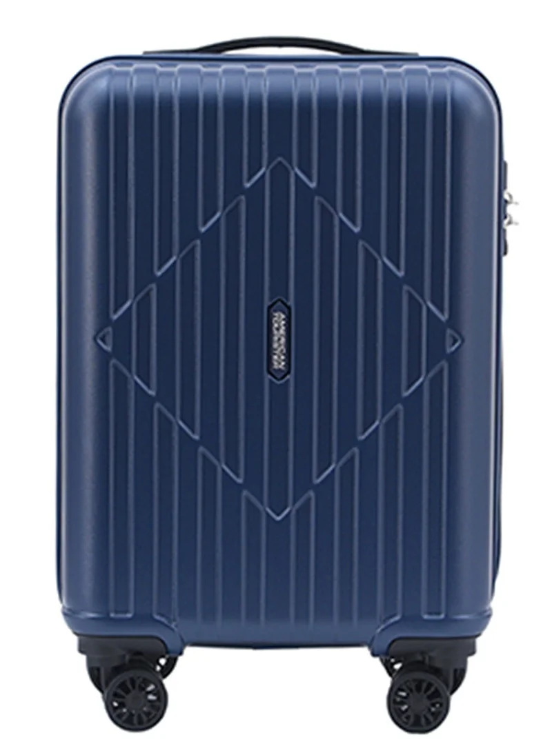 American Tourister  Skytrac DW V2 Suitcase, Cabin Size 55 cm / 20 inch, 4 Spinner Wheels, Hard Top, Polypropylene, Navy Blue|TSA Combination Lock|Scratch & Impact Resistant Material - 3 Years Global Warranty  | Best Price UAE